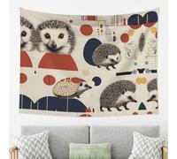 WZYWHJ Bauhaus Hedgehog printing Wall decoration tapestry suitable for bedroom and living room decoration arras 80x60in
