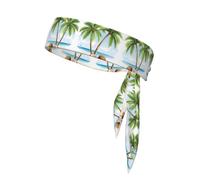 WZYWHJ Beach Coconut Trees Pattern Headbands,Sports Head Tie,Headband for Men and Women,Hair Band for Running Workout Football