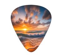 Wzywhj Beach Maui Hawaii Sunset Sea Waves Clouds Pattern Guitar Pick Easy Grip Uke Picks For Your Bass, Ukulele, Acoustic And Electric Guitar，12 Piece