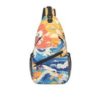 WZYWHJ beach maui hawaii sunset sea waves clouds Prints Men's Casual Crossbody Chest Bag with High Storage Capacity and Adjustable Shoulder Strap