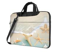 WZYWHJ Beach Starfish Prints Laptop Bag - with Soft Interior, Multiple Pockets - Ideal for Men, Travel and Business, Black, 13 inch