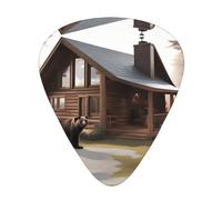 Wzywhj Bear And The Lodge Pattern Guitar Pick Easy Grip Uke Picks For Your Bass, Ukulele, Acoustic And Electric Guitarï¼Œ12 Piece