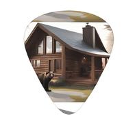 Wzywhj Bear And The Lodge Pattern Guitar Pick Easy Grip Uke Picks For Your Bass, Ukulele, Acoustic And Electric Guitar，12 Piece