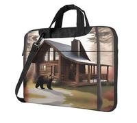 WZYWHJ Bear and the Lodge Pattern Ultra-thin portable single-shoulder laptop bag 13 inch computer accessories soft shockproof for laptops