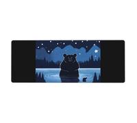 WZYWHJ Bear Bathing Under The Stars Pattern Extra large rubber keyboard pad, thickened anti slip Office desk cushion
