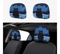 WZYWHJ Bear Bathing Under The Stars Picture 2 car pillowcases, interior decorative seat accessories, protective covers