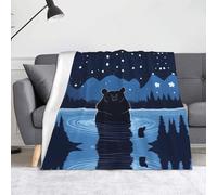 WZYWHJ Bear Bathing Under The Stars Picture Blankets Throws - Lightweight Warm Comfortable Soft Durable Home Practical Rest Outdoor