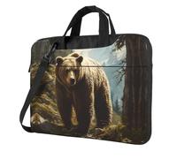 WZYWHJ Bear in the forest Prints Ultra-thin portable single-shoulder laptop bag 14 inch computer accessories soft shockproof for laptops