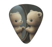 Wzywhj Bear In The Mirror Pattern Guitar Pick Easy Grip Uke Picks For Your Bass, Ukulele, Acoustic And Electric Guitar,12 Piece