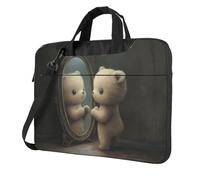 WZYWHJ Bear in the mirror Pattern Ultra-thin portable single-shoulder laptop bag 15.6 inch computer accessories soft shockproof for laptops