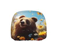 WZYWHJ Bear Looking up at Flowers Printed Seat Head Pillowcase Car Truck General Motors Parts Protective Cover one Pack