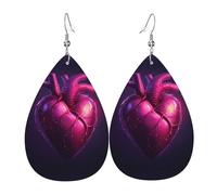 WZYWHJ Beating Heart Picture Ladies' leather earrings, simple water droplet pendant, fashionable holiday gift