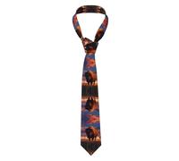 WZYWHJ Beautiful bison printing Silk men's formal suit tie, suitable for daily use and business gatherings Necktie