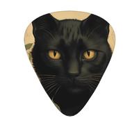 Wzywhj Beautiful Black Cat Pattern Guitar Pick Easy Grip Uke Picks For Your Bass, Ukulele, Acoustic And Electric Guitar，12 Piece