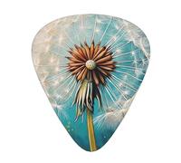 Wzywhj Beautiful Dandelion Pattern Guitar Pick Easy Grip Uke Picks For Your Bass, Ukulele, Acoustic And Electric Guitar,12 Piece