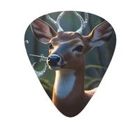 Wzywhj Beautiful Deer Pattern Guitar Pick Easy Grip Uke Picks For Your Bass, Ukulele, Acoustic And Electric Guitar，12 Piece
