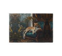 WZYWHJ Beautiful Leopard Pattern Placemats for Dining Table Set of 6 Table mat 12x18 in for Party Kitchen Dining Decoration Washable Easy to Clean
