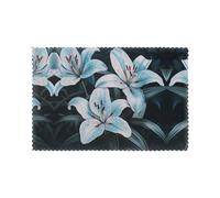WZYWHJ Beautiful Lily Pattern Placemats for Dining Table Set of 6 Table mat 12x18 in for Party Kitchen Dining Decoration Washable Easy to Clean