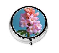 WZYWHJ Beautiful little flower Prints Circular medicine box storage, portable travel with compartments, mini pill dispenser