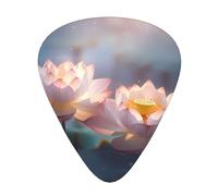 Wzywhj Beautiful Lotus Printed Guitar Picks 12 Piece, Easy Grip Uke Picks Hold In One'S Hands, Ukulele, Acoustic Or Electric Electric Guitar