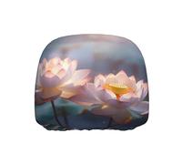 WZYWHJ Beautiful Lotus Printed Seat Head Pillowcase Car Truck General Motors Parts Protective Cover one Pack