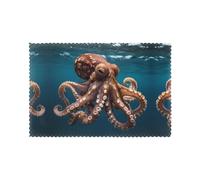 WZYWHJ Beautiful Octopus Pattern Placemats for Dining Table Set of 6 Table mat 12x18 in for Party Kitchen Dining Decoration Washable Easy to Clean