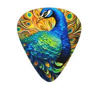 Wzywhj Beautiful Peacock Pattern Guitar Pick Easy Grip Uke Picks For Your Bass, Ukulele, Acoustic And Electric Guitar，12 Piece