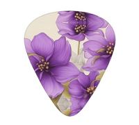 Wzywhj Beautiful Purple Flowers Printed Guitar Picks 12 Piece, Easy Grip Uke Picks Hold In One'S Hands, Ukulele, Acoustic Or Electric Electric Guitar