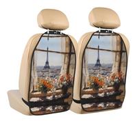 WZYWHJ Beautiful Pylons in The Distance Printed Car seat Anti Kick Storage pad 2 Pieces, Multi-Functional Storage Bag seat Protector After Installation