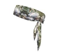 WZYWHJ beautiful white swan Printing Headbands,Sports Head Tie,Headband for Men and Women,Hair Band for Running Workout Football