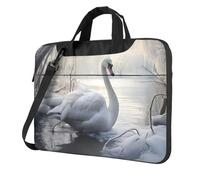 WZYWHJ Beautiful White Swan Printing Ultra-thin portable single-shoulder laptop bag 15.6 inch computer accessories soft shockproof for laptops