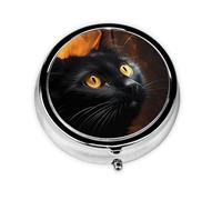 WZYWHJ Begging eyes. Printed Circular medicine box storage, portable travel with compartments, mini pill dispenser