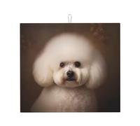 WZYWHJ bichon frise dog Printed Drying Mat for Kitchen : Made of sponge Water absorbent, With lanyard for hanging 18 x 16 in