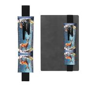 WZYWHJ Black Alpine Deer Sketch Prints Leather Pen Holder Bookmark - Elastic Clip for Notebooks & Journals with Adjustable Strap, Holds 2-3 Pens