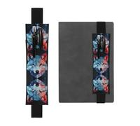 WZYWHJ Black Block Wolf Prints Leather Pen Holder Bookmark - Elastic Clip for Notebooks & Journals with Adjustable Strap, Holds 2-3 Pens