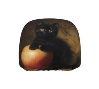 WZYWHJ Black cat on Apple Picture Seat Head Pillowcase Car Truck General Motors Parts Protective Cover one Pack
