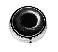 WZYWHJ Black Hole Vortex Printing Circular Medicine Box Storage, Portable Travel with compartments, mini Pill Dispenser