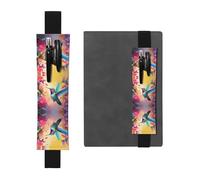 WZYWHJ Black Hummingbird Prints Leather Pen Holder Bookmark - Elastic Clip for Notebooks & Journals with Adjustable Strap, Holds 2-3 Pens