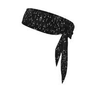 WZYWHJ Black Music Notes Printed Headbands,Sports Head Tie,Headband for Men and Women,Hair Band for Running Workout Football