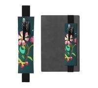 WZYWHJ Black Pixel Wind Tree Frog Pattern Leather Pen Holder Bookmark - Elastic Clip for Notebooks & Journals with Adjustable Strap, Holds 2-3 Pens
