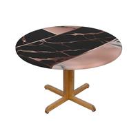 WZYWHJ Black rose gold Marble Prints Round table cover Tablecloth S home decoration waterproof and wrinkle-resistant for kitchen restaurant and party