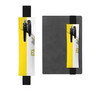 WZYWHJ Black Vatican Flag Pattern Leather Pen Holder Bookmark - Elastic Clip for Notebooks & Journals with Adjustable Strap, Holds 2-3 Pens