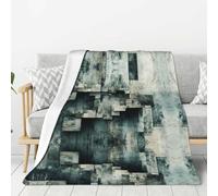 WZYWHJ Block fragments prints Thick flannel blanket 80x60in double-sided flannel vertical soft sofa blanket