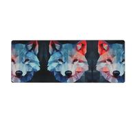 WZYWHJ Block Wolf printing Extra large rubber keyboard pad, thickened anti slip Office desk cushion