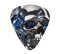 Wzywhj Blue Crystal Skull Printing Guitar Plectrum Easy Grip Uke Picks Holdingï¼Œ Ukulele, Acoustic And Electric Guitarï¼Œ12 Piece
