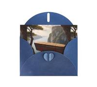 WZYWHJ Blue Holiday Greeting Card 6x4 in with Envelope for Christmas, Birthday, Valentine's Day, Party Invitation Wooden coffin hanging from cliff Printed