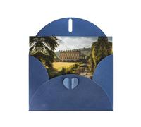 WZYWHJ Blue Holiday Greeting Card 6x4 in with Envelope for Christmas, Birthday, Valentine's Day, Party Invitation Chatsworth Estate Pattern
