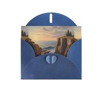 WZYWHJ Blue Holiday Greeting Card 6x4 in with Envelope for Christmas, Birthday, Valentine's Day, Party Invitation Looking out to sea Printed