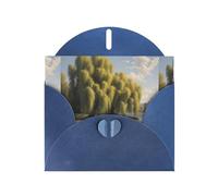 WZYWHJ Blue Holiday Greeting Card 6x4 in with Envelope for Christmas, Birthday, Valentine's Day, Party Invitation Willow trees by the lake Printed