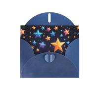 WZYWHJ Blue Holiday Greeting Card 6x4 in with Envelope for Christmas, Birthday, Valentine's Day, Party Invitation Shining stars in the night sky Printed
